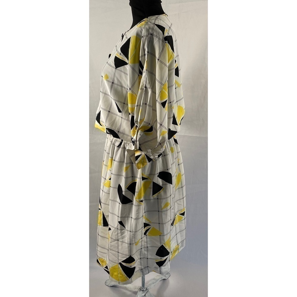80’s Vintage ‘Kasper for A.S.L.’ Geometric Print Multicolor Midi Dress - Picture 8 of 11